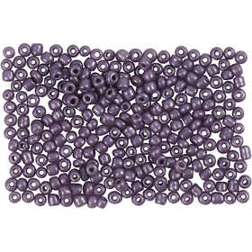 Perline rocaille, diam 3 mm, misura 8/0 , misura buco 0,6-1,0 mm, viola metallico, 25 g/ 1 conf. [HOB-682131]