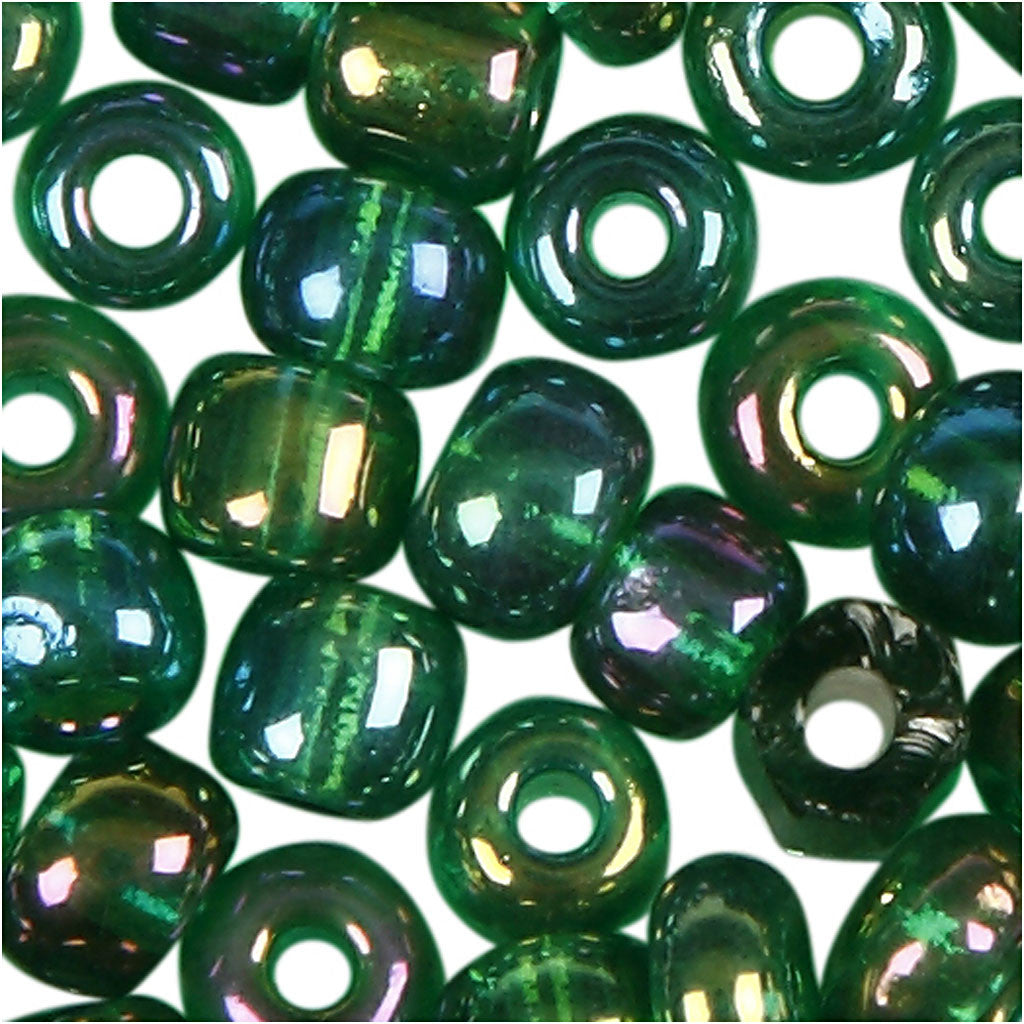 Perline Rocaille, diam 3 mm, misura 8/0, misura buco 0,6-1,0 mm, verde petrolio, 25 g/ 1 conf. [HOB-682181]