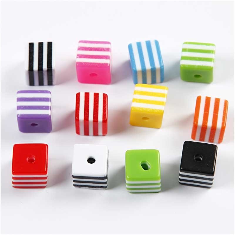 Mix Multicolore, misura 8x8 mm, misura buco 2,5 mm, ca. 950 pz, 500 g, 700 ml/ 1 vasch. [HOB-69983]