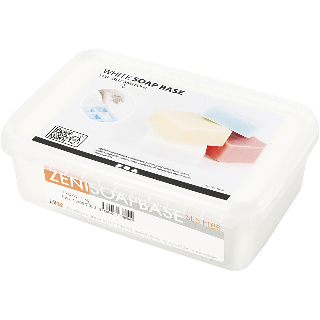Base per Sapone Bianca, bianco, 1 kg [HOB-70036]