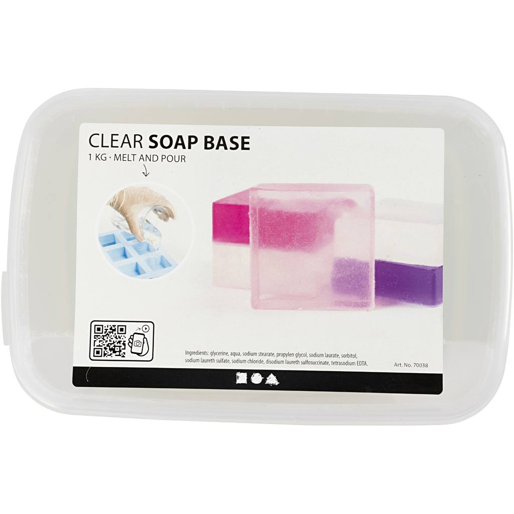 Base per sapone trasparente, trasparente, 1 kg [HOB-70038]
