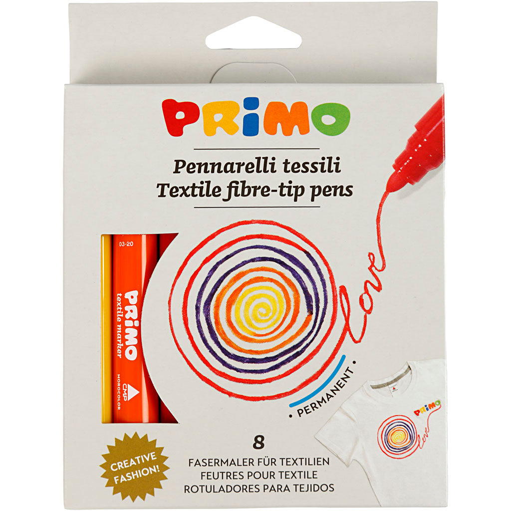 Marcatori Tessili PRIMO, colori asst., 8 pz/ 1 conf. [HOB-701295]