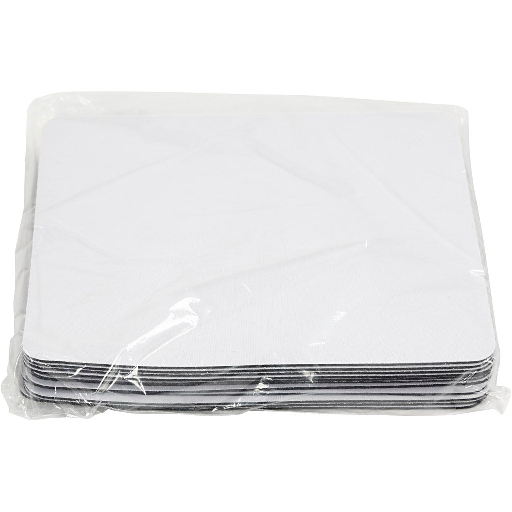Tappetini per mouse, misura 20x24 cm, bianco, 12 pz/ 1 conf. [HOB-706046]