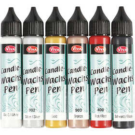 Pennarelli per candela, colori standard, 6x28 ml/ 1 conf. [HOB-73514]