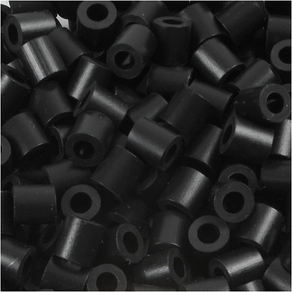 Perline a tubetto, misura 5x5 mm, misura buco 2,5 mm, medium, nero (32220), 1100 pz/ 1 conf. [HOB-751010]