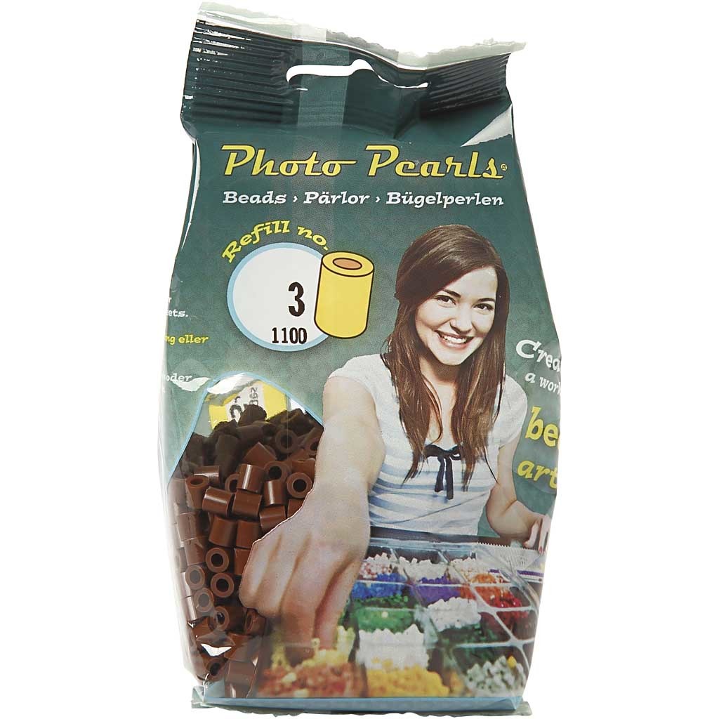 Perline a tubetto, misura 5x5 mm, misura buco 2,5 mm, medium, marrone (32229), 1100 pz/ 1 conf. [HOB-751030]