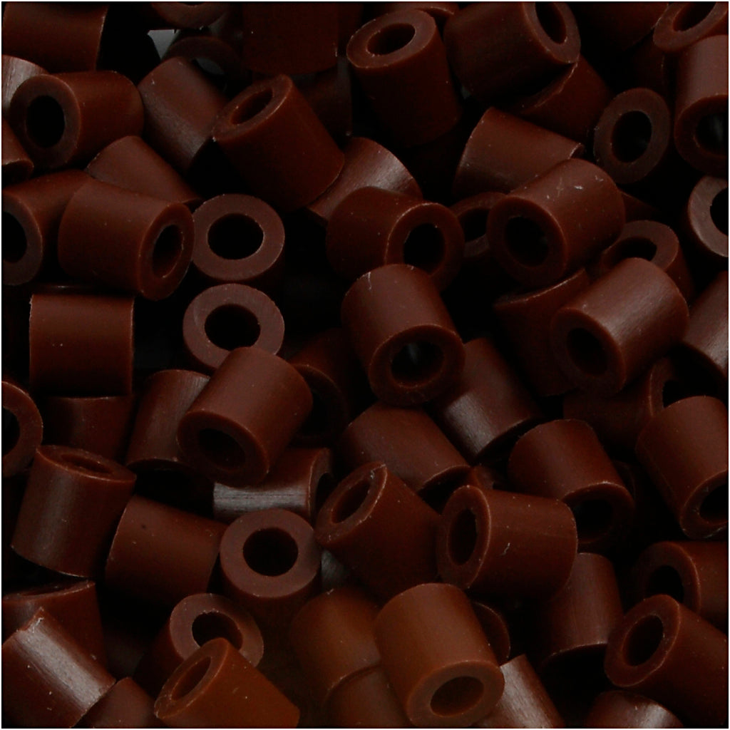 Fuse Beads, size 5x5 mm, hole size 2,5 mm, medium, brown (32229), 6000 pc