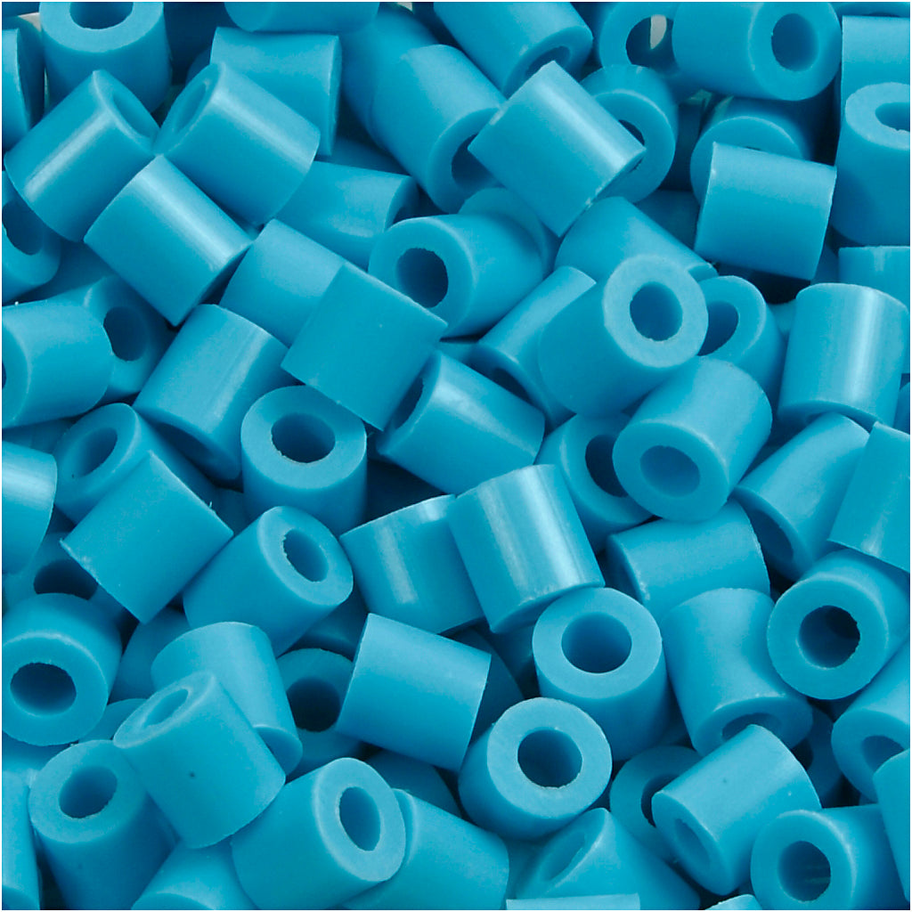 Fuse Beads, size 5x5 mm, hole size 2,5 mm, medium, turquoise (32256), 6000 pc