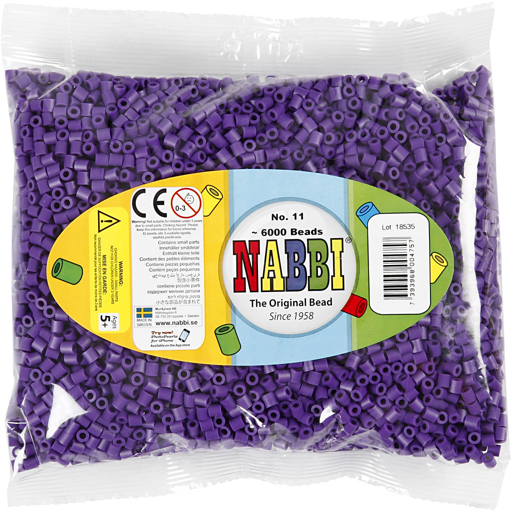 Perline a tubetto, misura 5x5 mm, misura buco 2,5 mm, medium, viola scuro (32234), 6000 pz/ 1 conf. [HOB-751111]