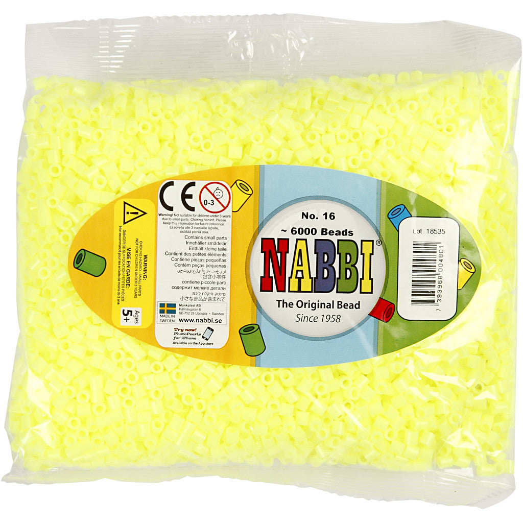 Perline a tubetto, misura 5x5 mm, misura buco 2,5 mm, medium, giallo pastello (32244), 6000 pz/ 1 conf. [HOB-751161]