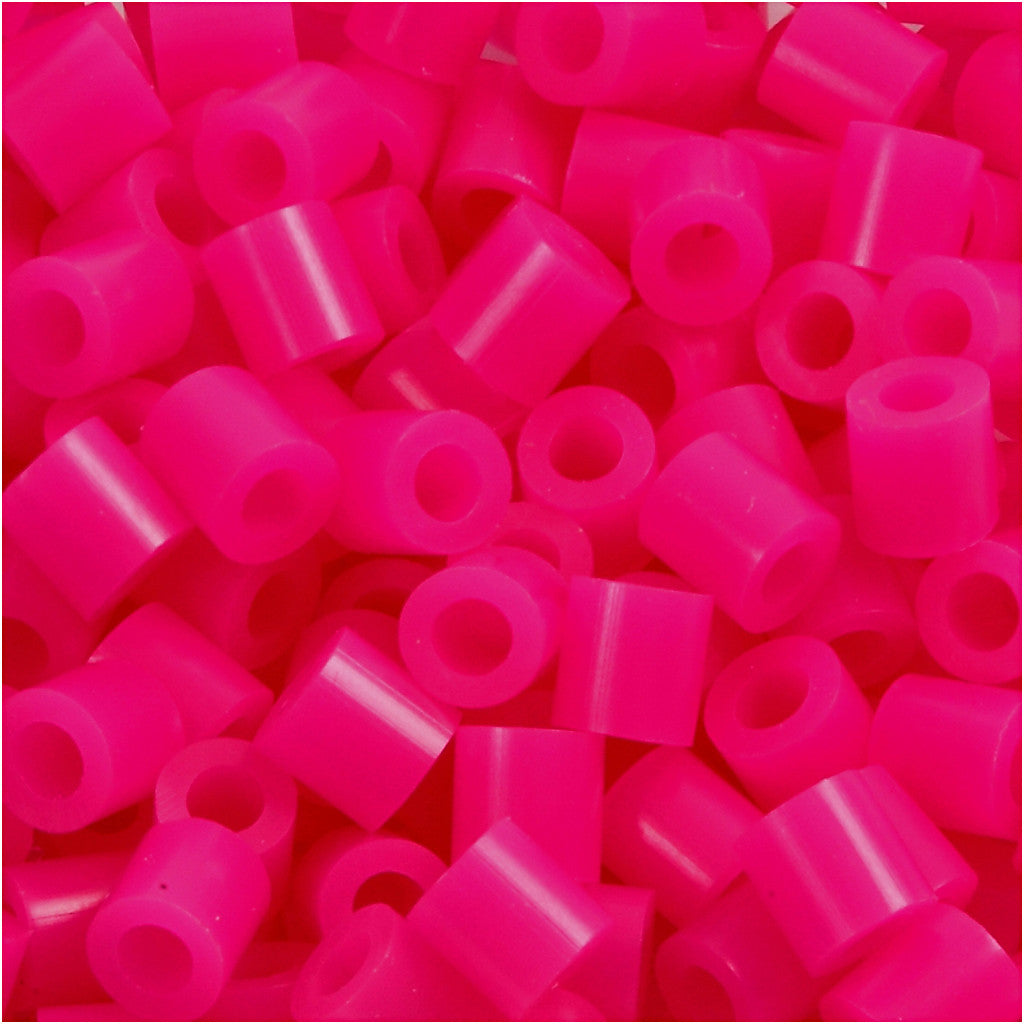 Perline a tubetto, misura 5x5 mm, misura buco 2,5 mm, medium, cerise (32258), 1100 pz/ 1 conf. [HOB-751180]