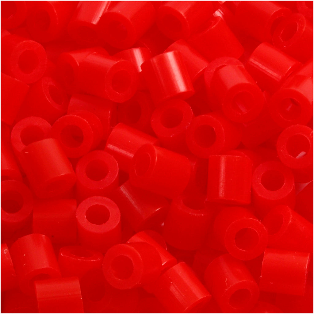 Fuse Beads, size 5x5 mm, hole size 2,5 mm, medium, light red (32225), 1100 pc