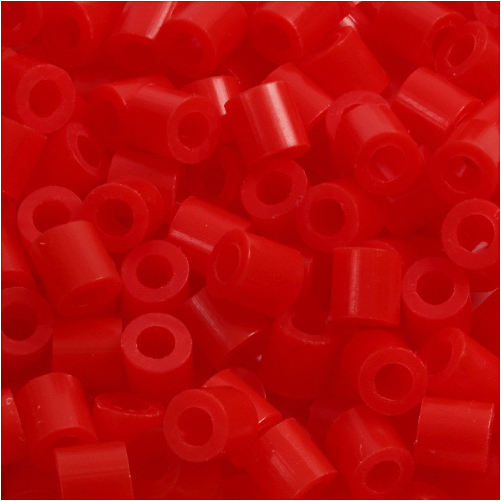 Perline a tubetto, misura 5x5 mm, misura buco 2,5 mm, medium, rosso chiaro (32225), 6000 pz/ 1 conf. [HOB-751191]