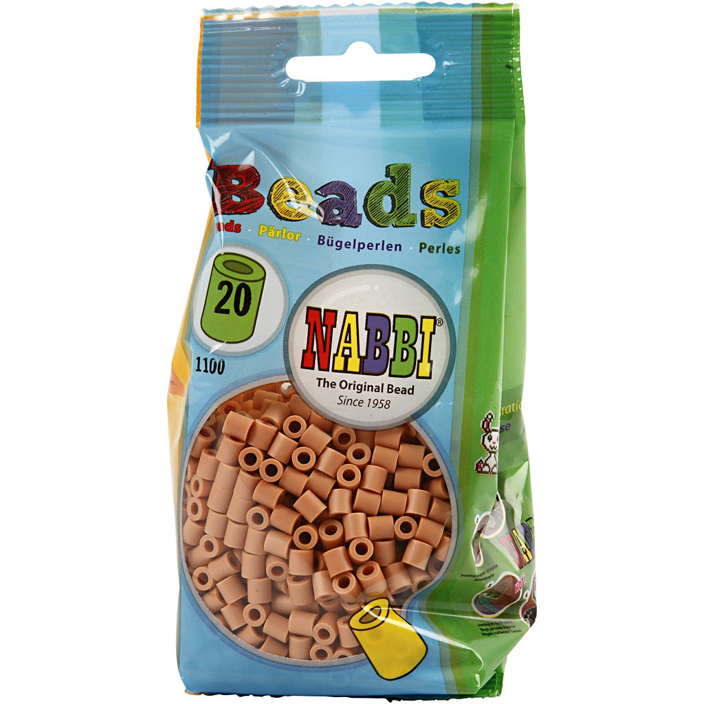 Perline a tubetto, misura 5x5 mm, misura buco 2,5 mm, medium, marrone chiaro (32260), 1100 pz/ 1 conf. [HOB-751200]