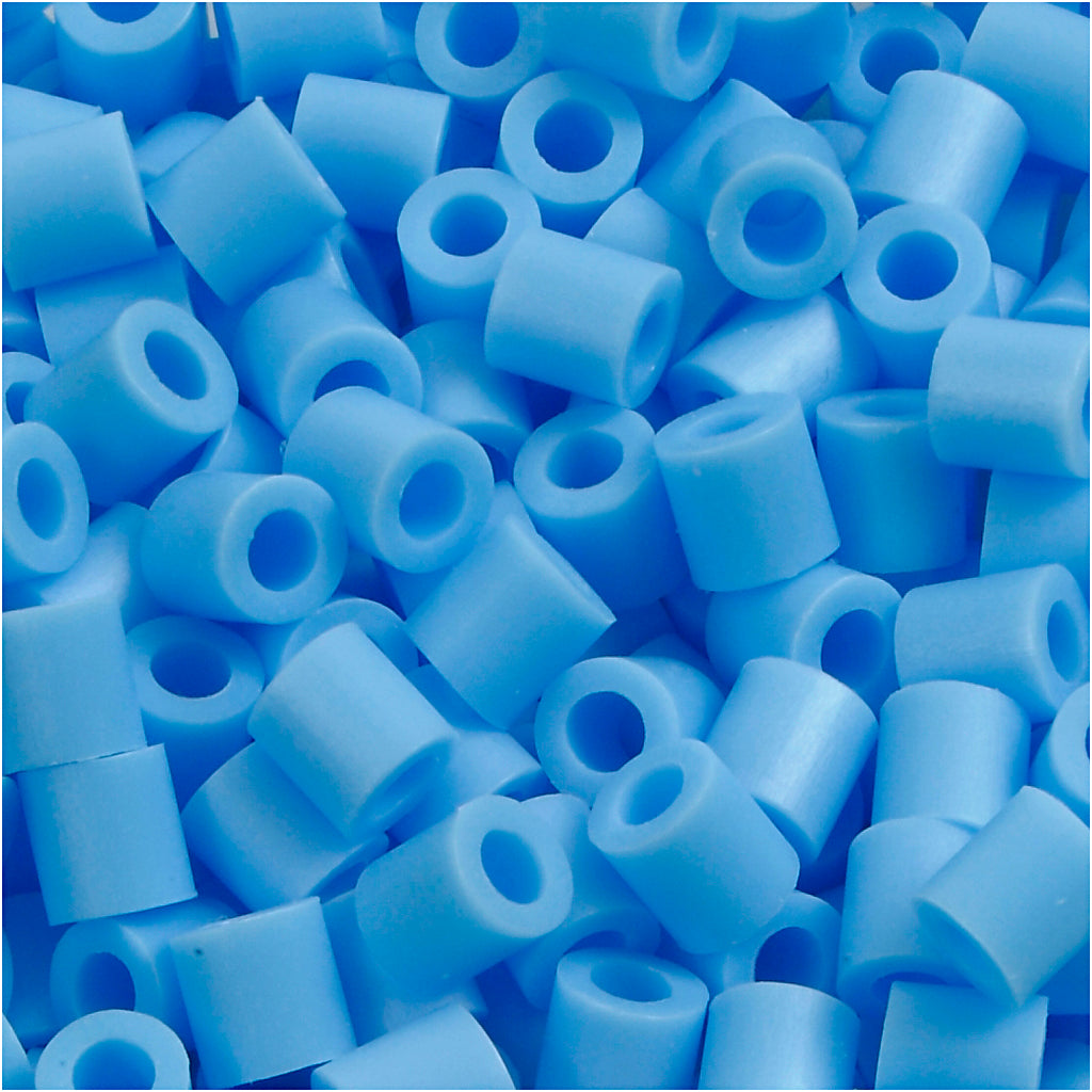Fuse Beads, size 5x5 mm, hole size 2,5 mm, medium, pastel blue (32224), 1100 pc