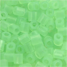 Perline a tubetto, misura 5x5 mm, misura buco 2,5 mm, medium, verde neon (32237), 1100 pz/ 1 conf. [HOB-751250]