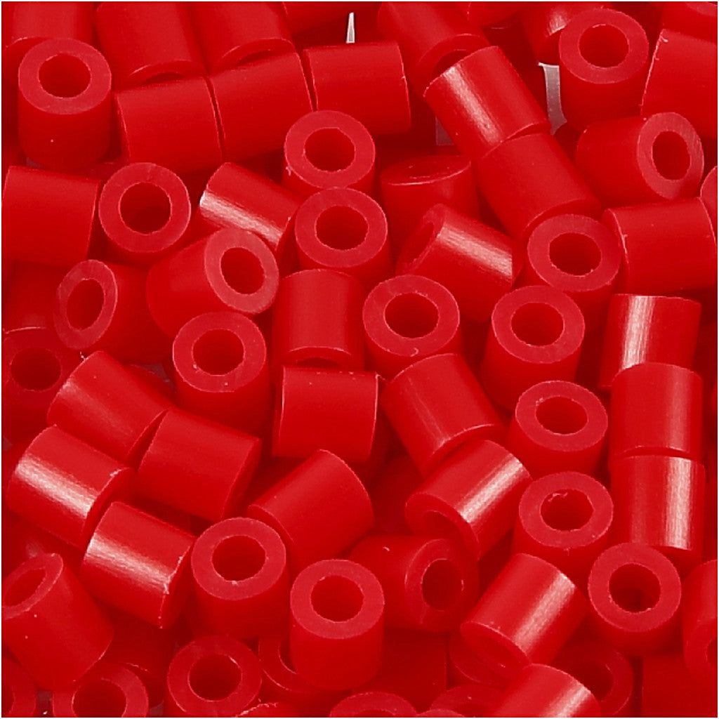 Perline a tubetto, misura 5x5 mm, misura buco 2,5 mm, medium, rosso (32231), 6000 pz/ 1 conf. [HOB-751311]