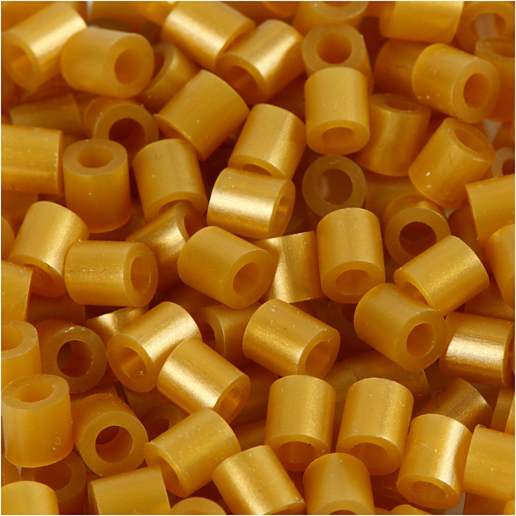 Perline a tubetto, misura 5x5 mm, misura buco 2,5 mm, medium, oro (32263), 1100 pz/ 1 conf. [HOB-751330]