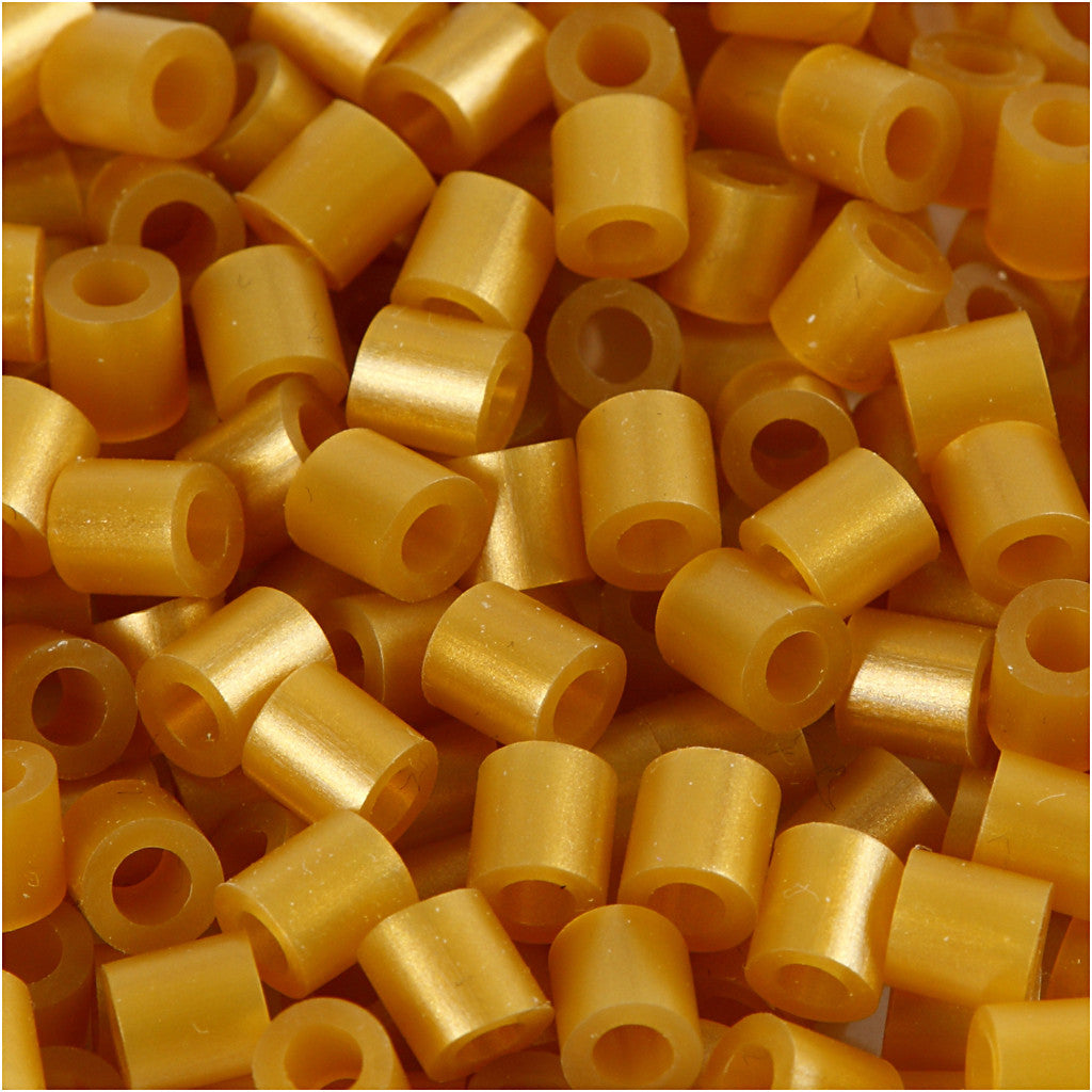 Perline a tubetto, misura 5x5 mm, misura buco 2,5 mm, medium, oro (32263), 6000 pz/ 1 conf. [HOB-751331]