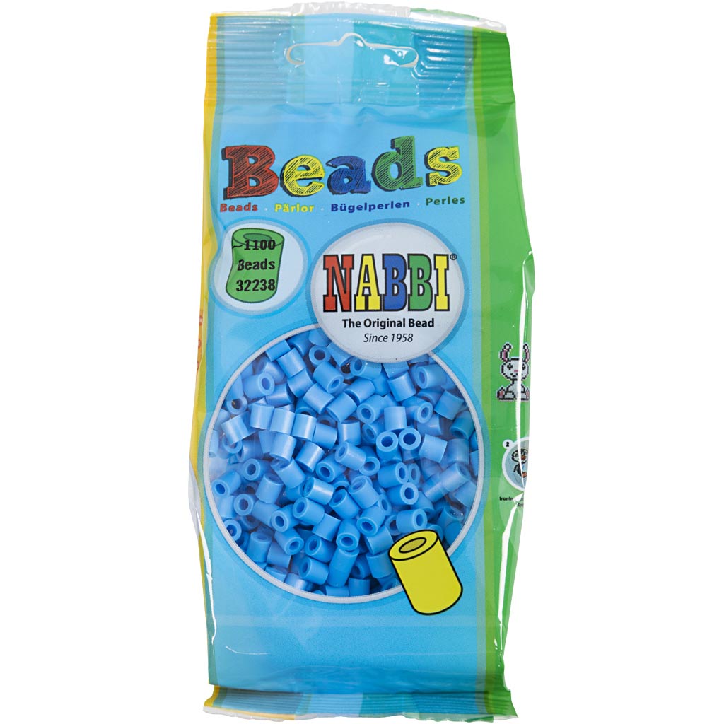 Perline a tubetto, misura 5x5 mm, misura buco 2,5 mm, medium, blu (32238), 1100 pz/ 1 conf. [HOB-751370]