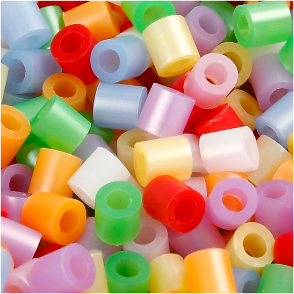 Fuse Beads, size 5x5 mm, hole size 2,5 mm, medium, assorted colours, 30000 asstd.