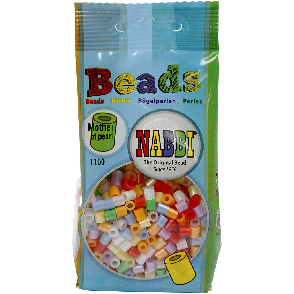 Perline a tubetto, misura 5x5 mm, misura buco 2,5 mm, medium, colori perlati, 1100 asst./ 1 conf. [HOB-75263]