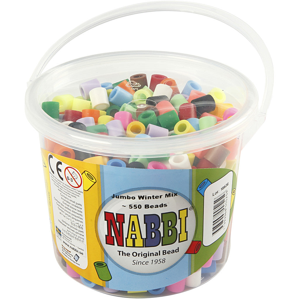 Perline a tubetto, misura 10x10 mm, misura buco 5,5 mm, JUMBO, colore aggiuntivo, 550 asst./ 1 conf. [HOB-753544]