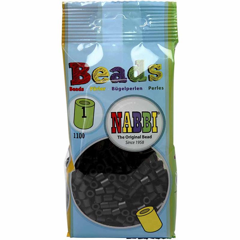 PhotoPearls, misura 5x5 mm, misura buco 2,5 mm, medium, nero (1), 1100 pz/ 1 conf. [HOB-755010]