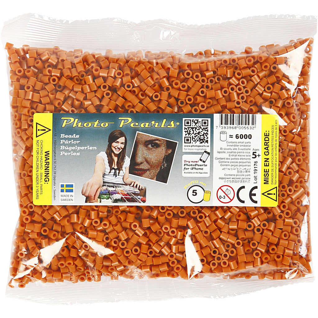 PhotoPearls, misura 5x5 mm, misura buco 2,5 mm, medium, rosso marrone (5), 6000 pz/ 1 conf. [HOB-75505]