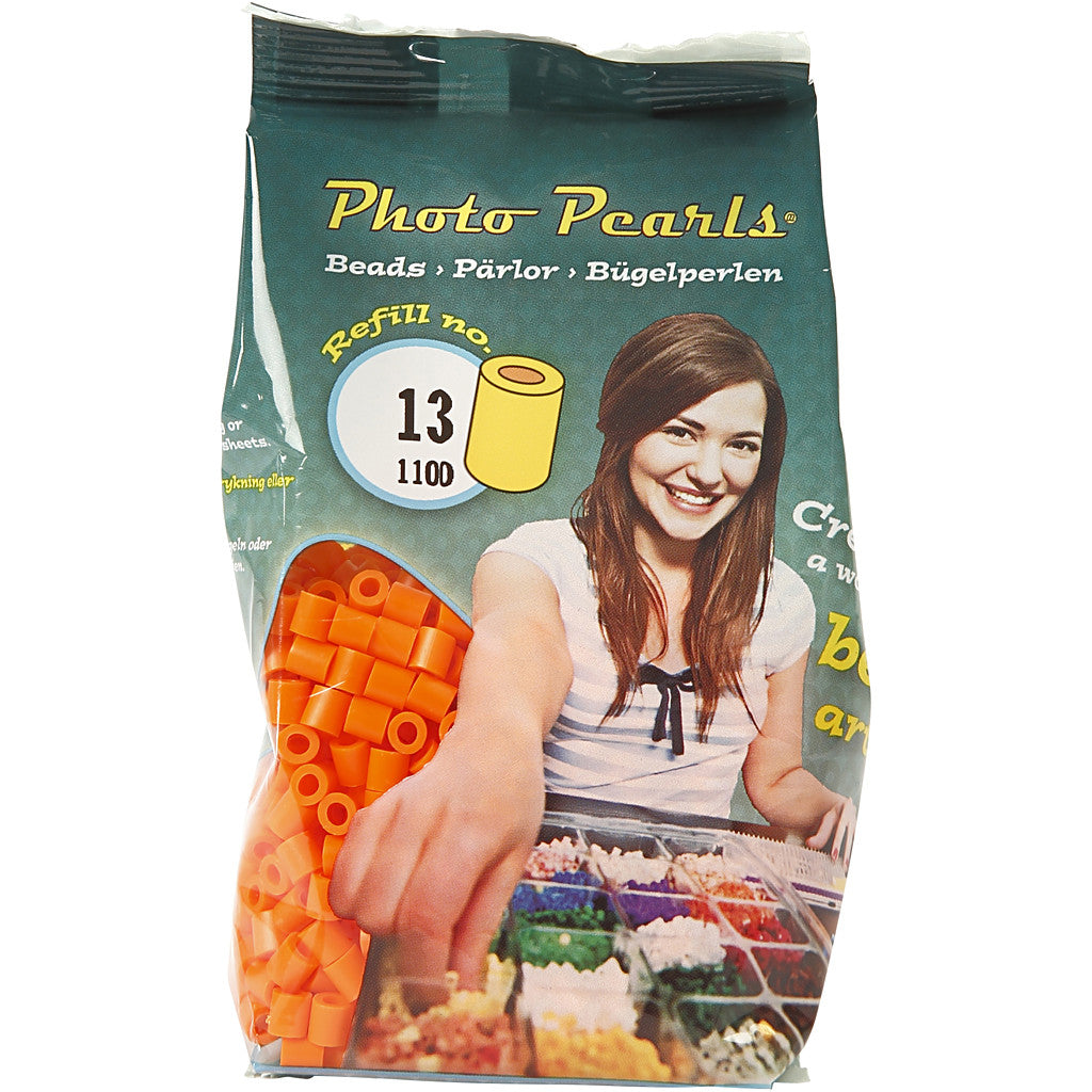 PhotoPearls, misura 5x5 mm, misura buco 2,5 mm, medium, arancio chiaro (13), 1100 pz/ 1 conf. [HOB-755130]