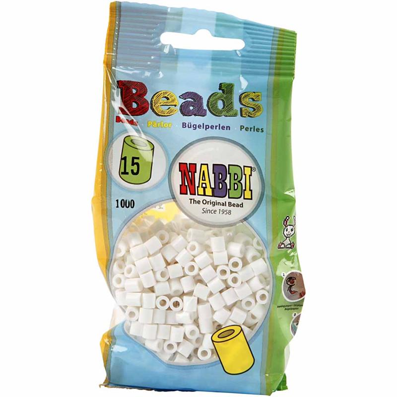 PhotoPearls, misura 5x5 mm, misura buco 2,5 mm, medium, bianco (15), 1100 pz/ 1 conf. [HOB-755150]
