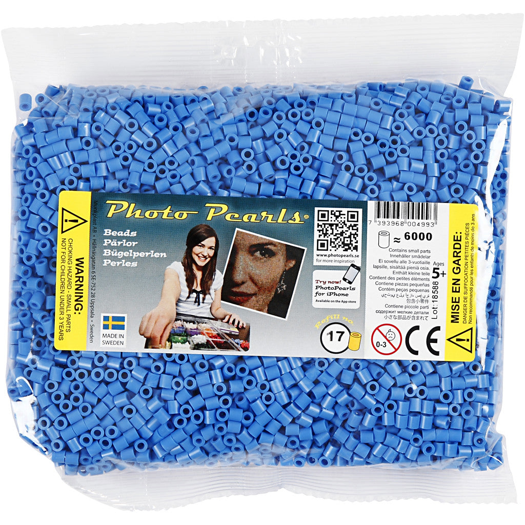 PhotoPearls, misura 5x5 mm, misura buco 2,5 mm, medium, blu (17), 6000 pz/ 1 conf. [HOB-75517]