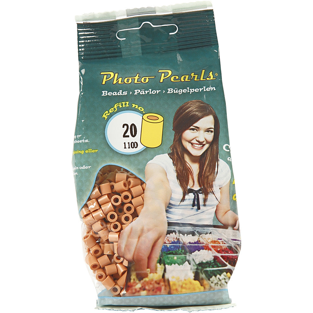 PhotoPearls, misura 5x5 mm, misura buco 2,5 mm, medium, marrone chiaro (20), 1100 pz/ 1 conf. [HOB-755200]