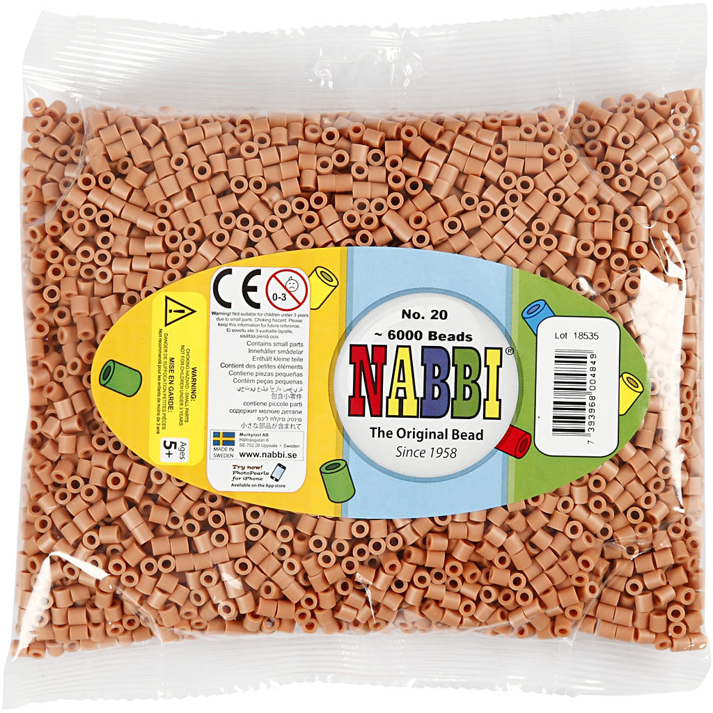 PhotoPearls, misura 5x5 mm, misura buco 2,5 mm, medium, marrone chiaro (20), 6000 pz/ 1 conf. [HOB-75520]