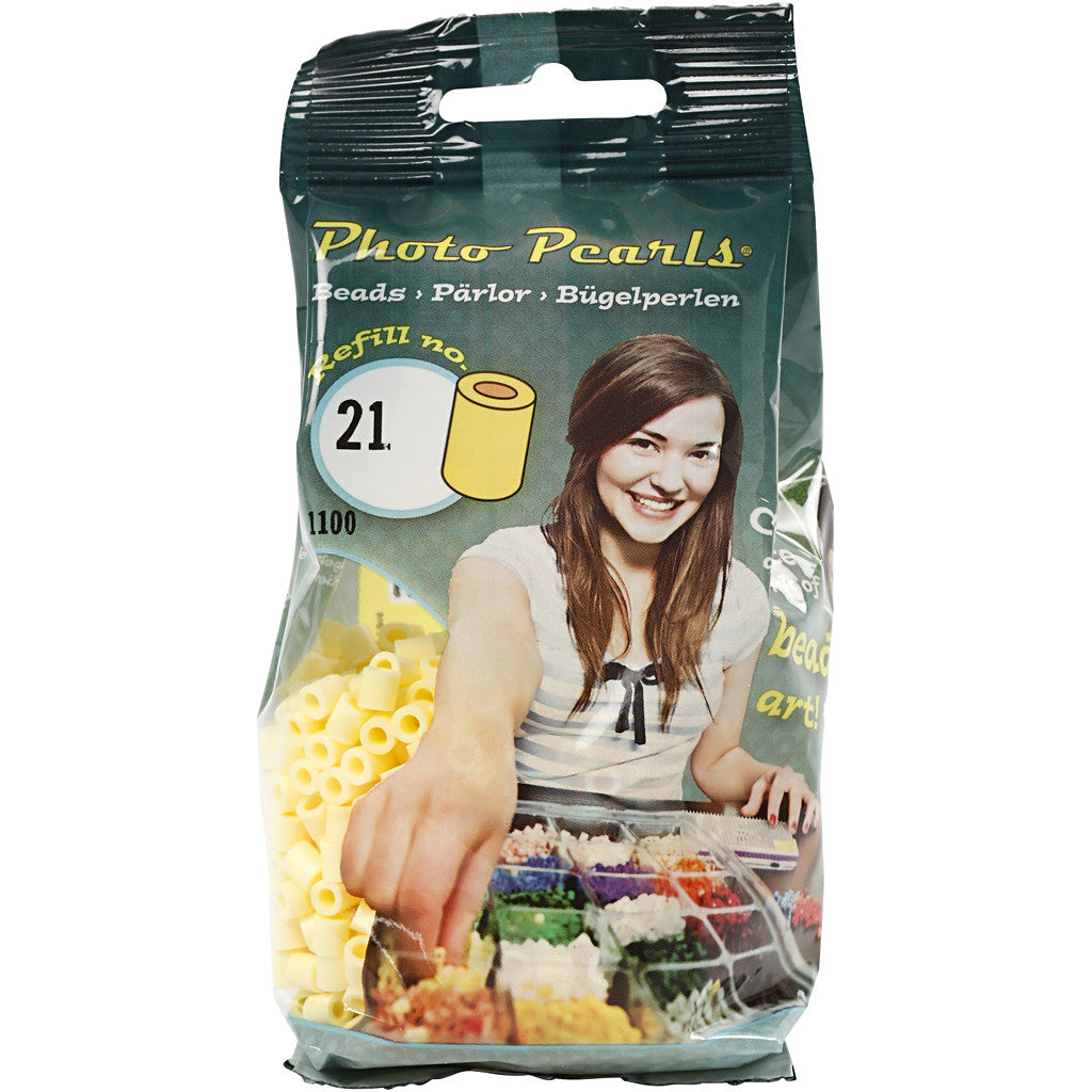 PhotoPearls, misura 5x5 mm, misura buco 2,5 mm, medium, giallo chiaro (21), 1100 pz/ 1 conf. [HOB-755210]