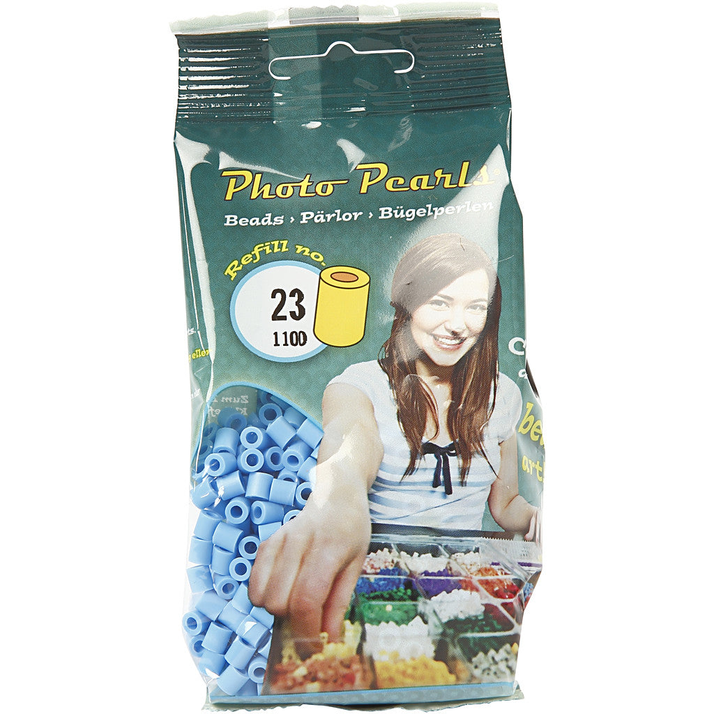 PhotoPearls, misura 5x5 mm, misura buco 2,5 mm, medium, blu pastello (23), 1100 pz/ 1 conf. [HOB-755230]