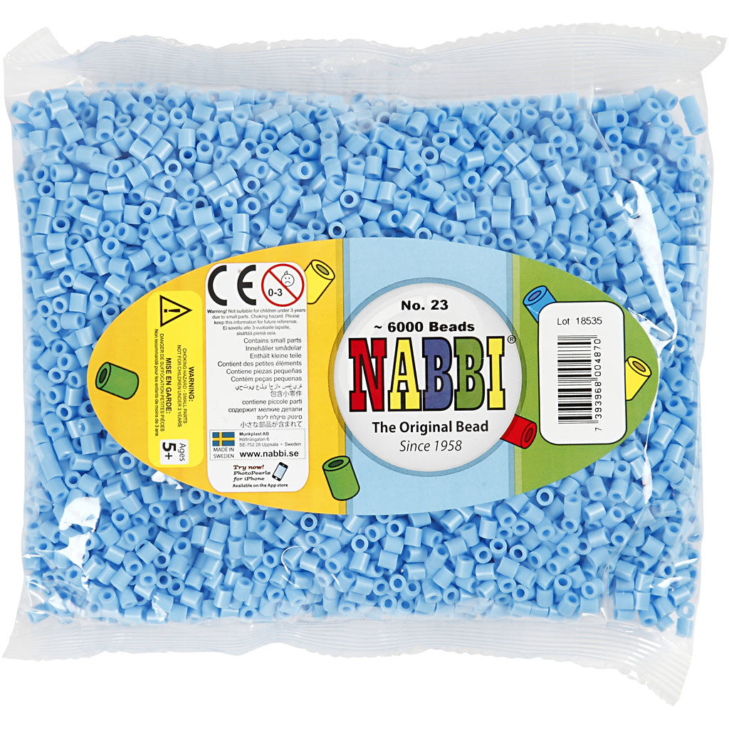 PhotoPearls, misura 5x5 mm, misura buco 2,5 mm, medium, blu pastello (23), 6000 pz/ 1 conf. [HOB-75523]