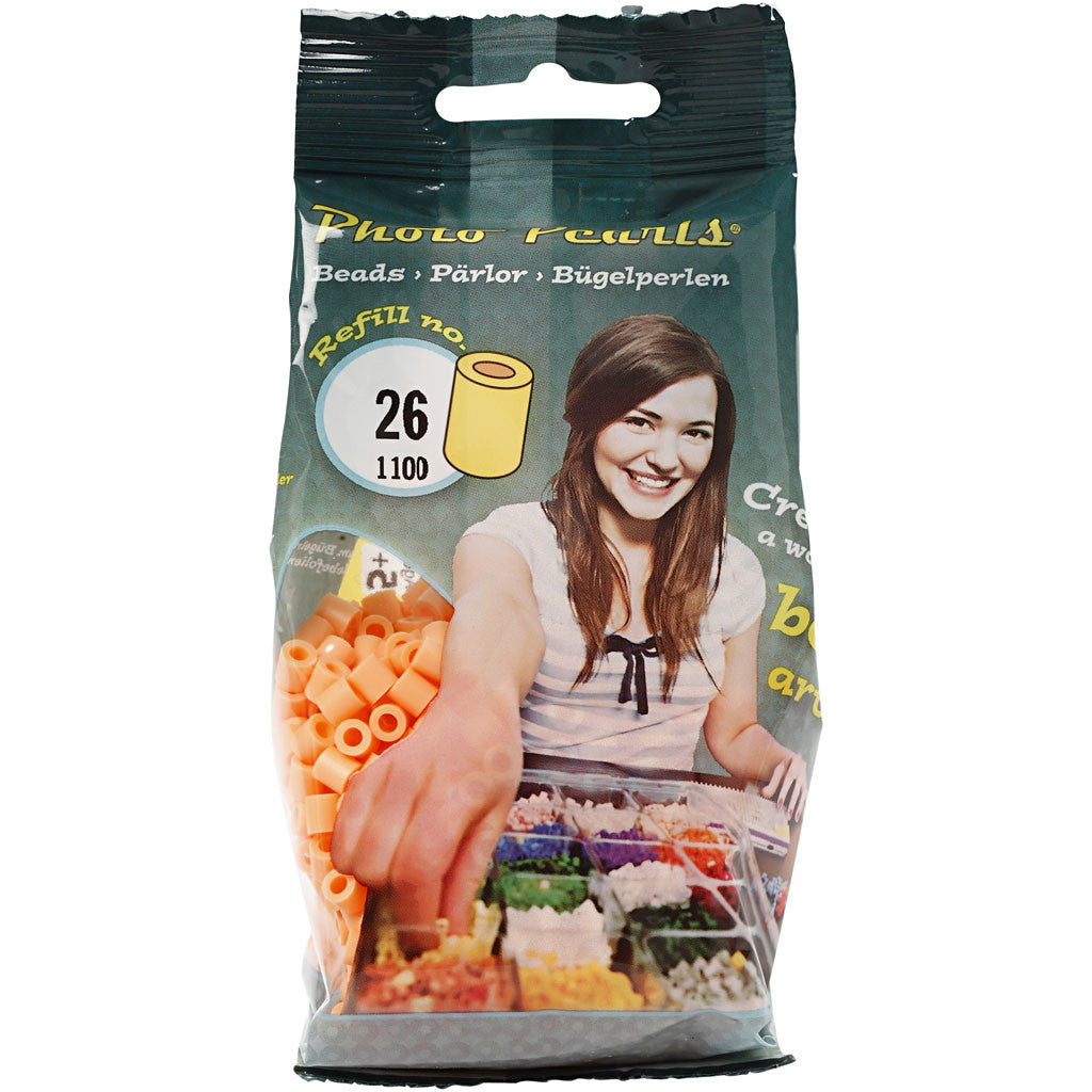 PhotoPearls, misura 5x5 mm, misura buco 2,5 mm, medium, arancio chiaro (26), 1100 pz/ 1 conf. [HOB-755260]