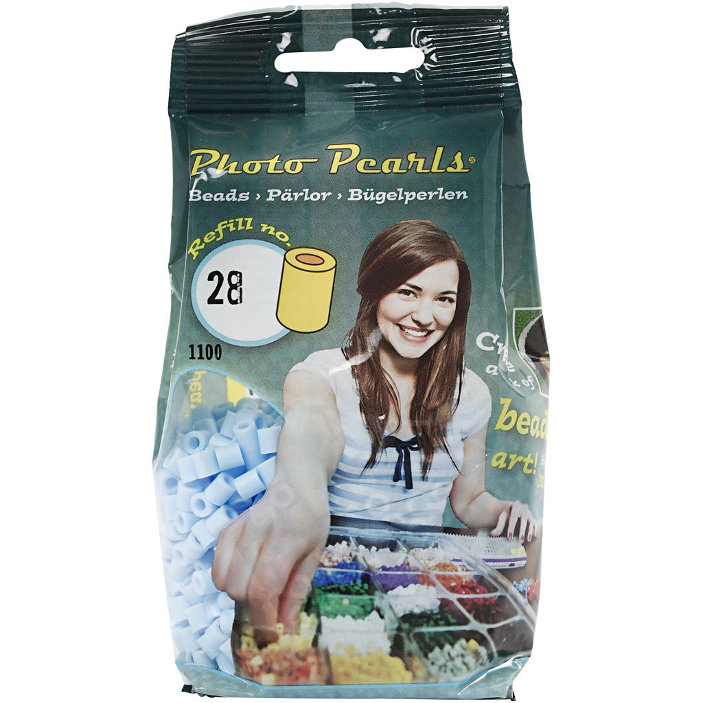 PhotoPearls, misura 5x5 mm, misura buco 2,5 mm, medium, azzurro (28), 1100 pz/ 1 conf. [HOB-755280]