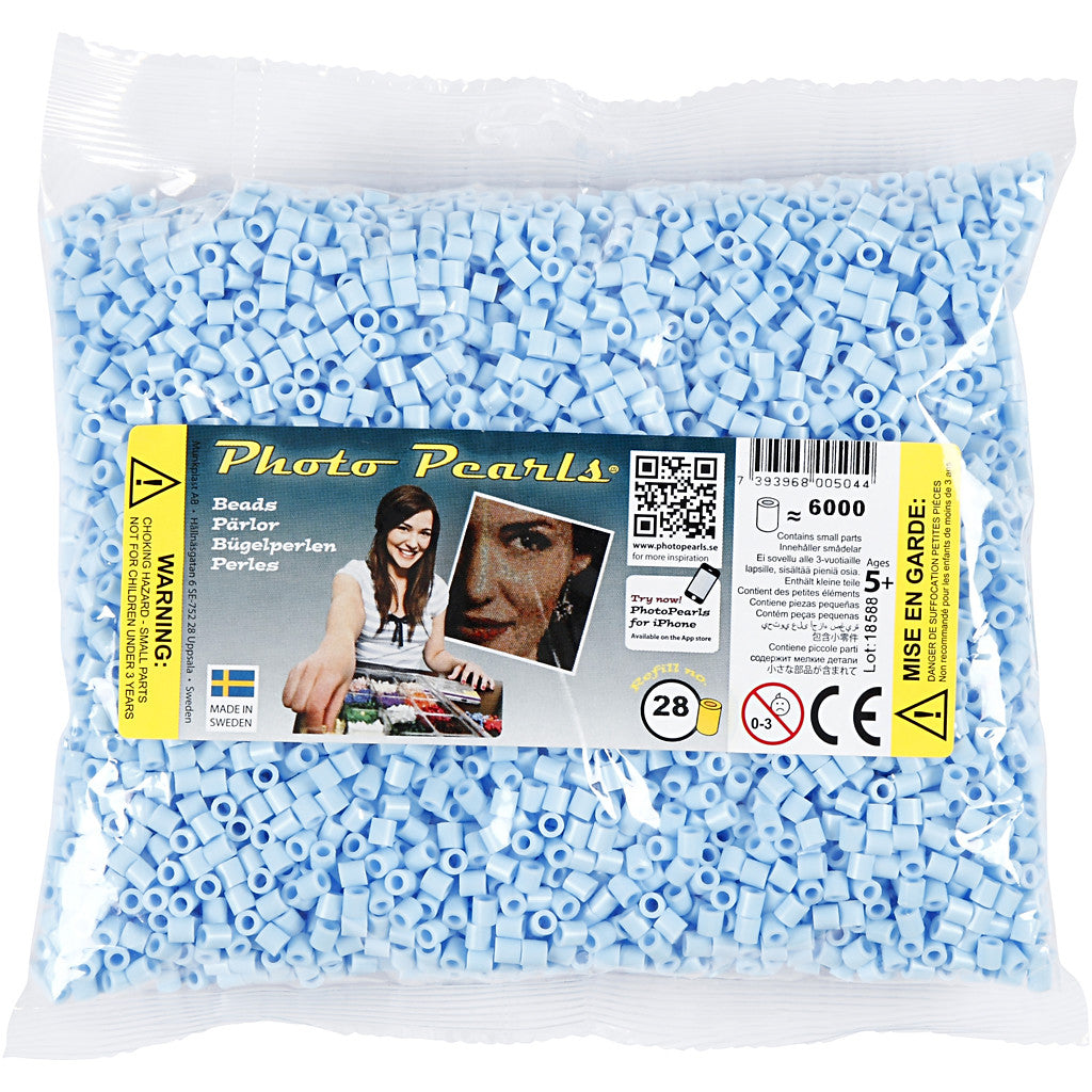 PhotoPearls, misura 5x5 mm, misura buco 2,5 mm, medium, azzurro (28), 6000 pz/ 1 conf. [HOB-75528]