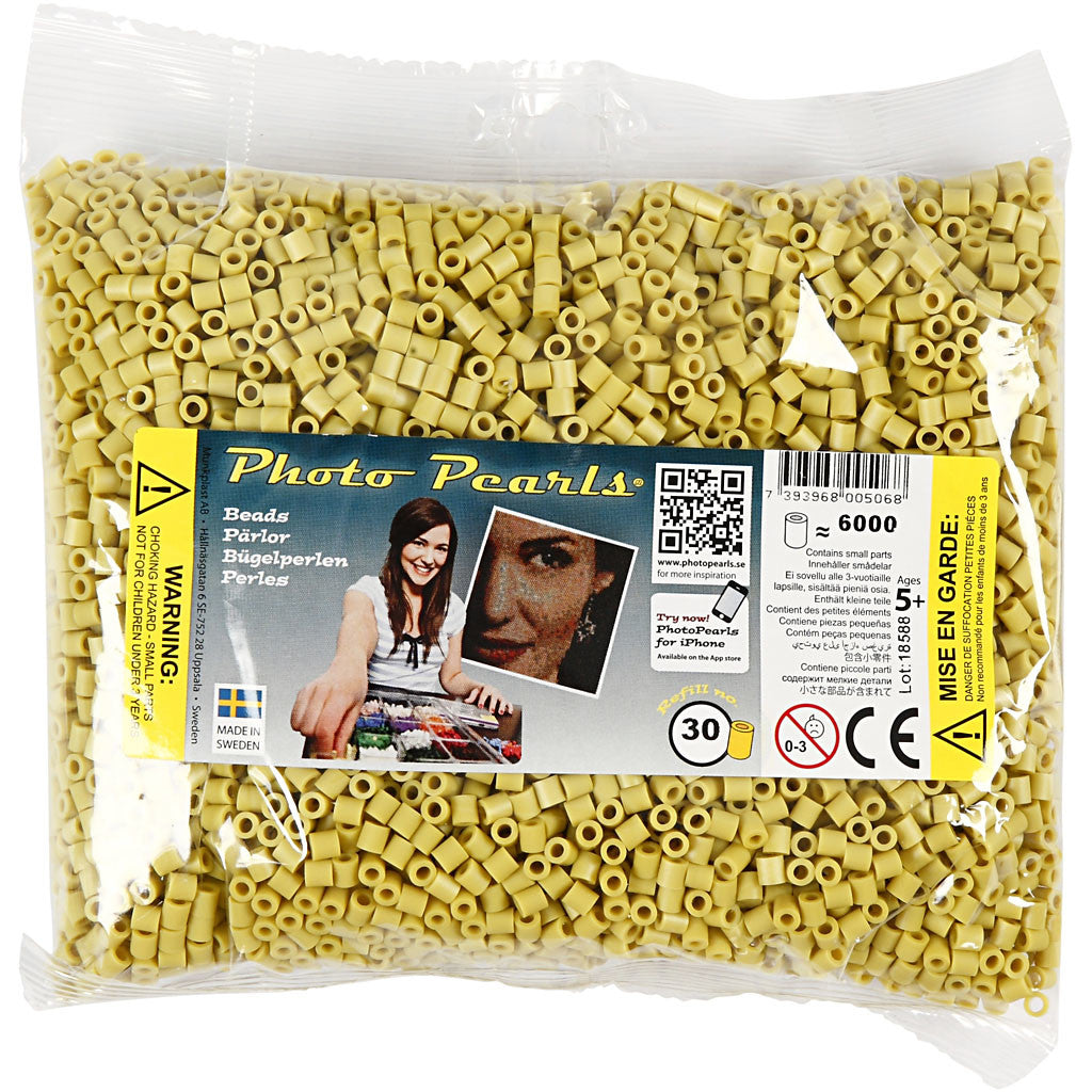 PhotoPearls, misura 5x5 mm, misura buco 2,5 mm, medium, oliva (30), 6000 pz/ 1 conf. [HOB-75530]