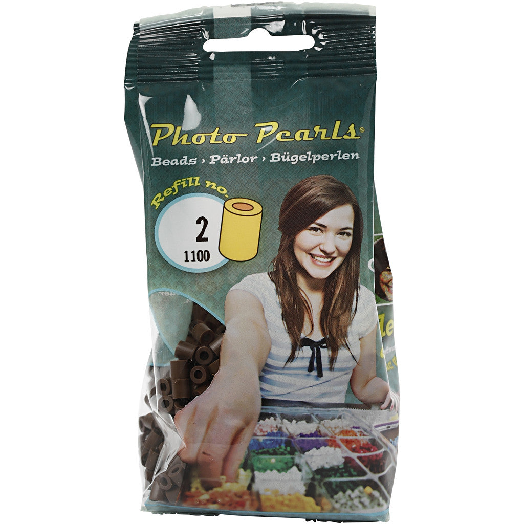 PhotoPearls, misura 5x5 mm, misura buco 2,5 mm, medium, marrone scuro (2), 1100 pz/ 1 conf. [HOB-755520]