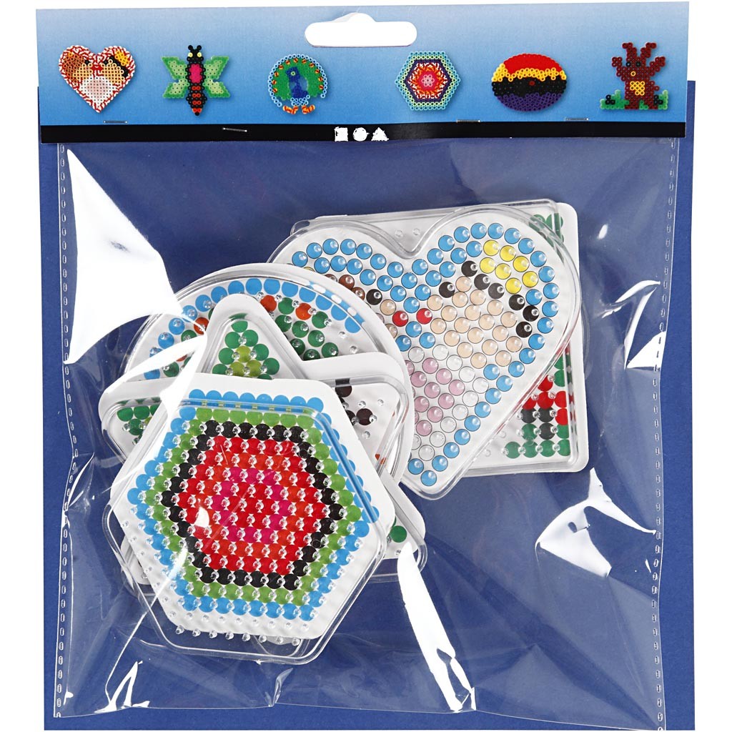 Pannello a pioli, ovale, cuore, esagono, cerchio, quadrato e stella, misura 7x7,5-10,5x9,5 cm, medium, 6 pz/ 1 conf. [HOB-75596]