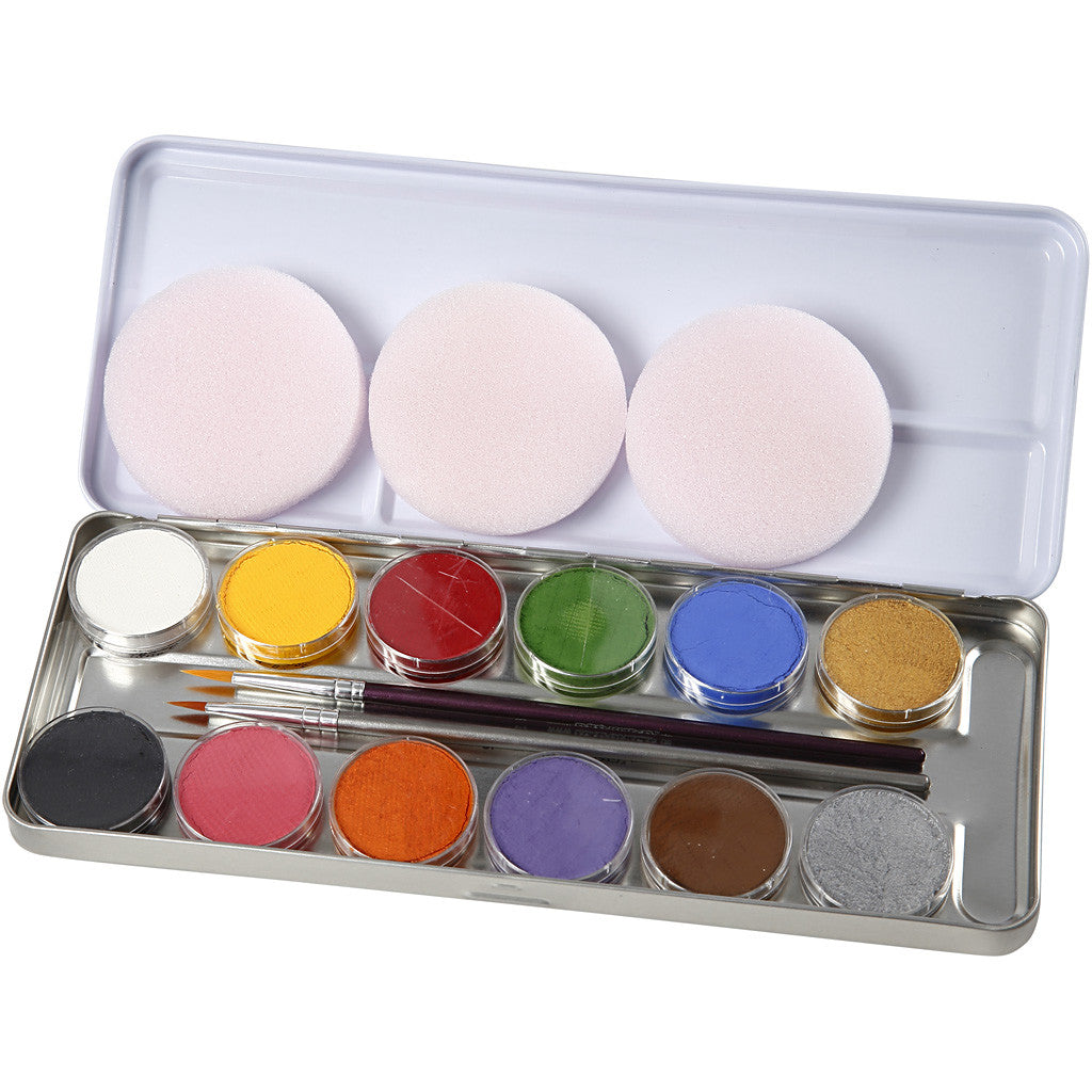 Pittura Facciale a Base d'acqua, colori asst., 12 color/ 1 set [HOB-76136]