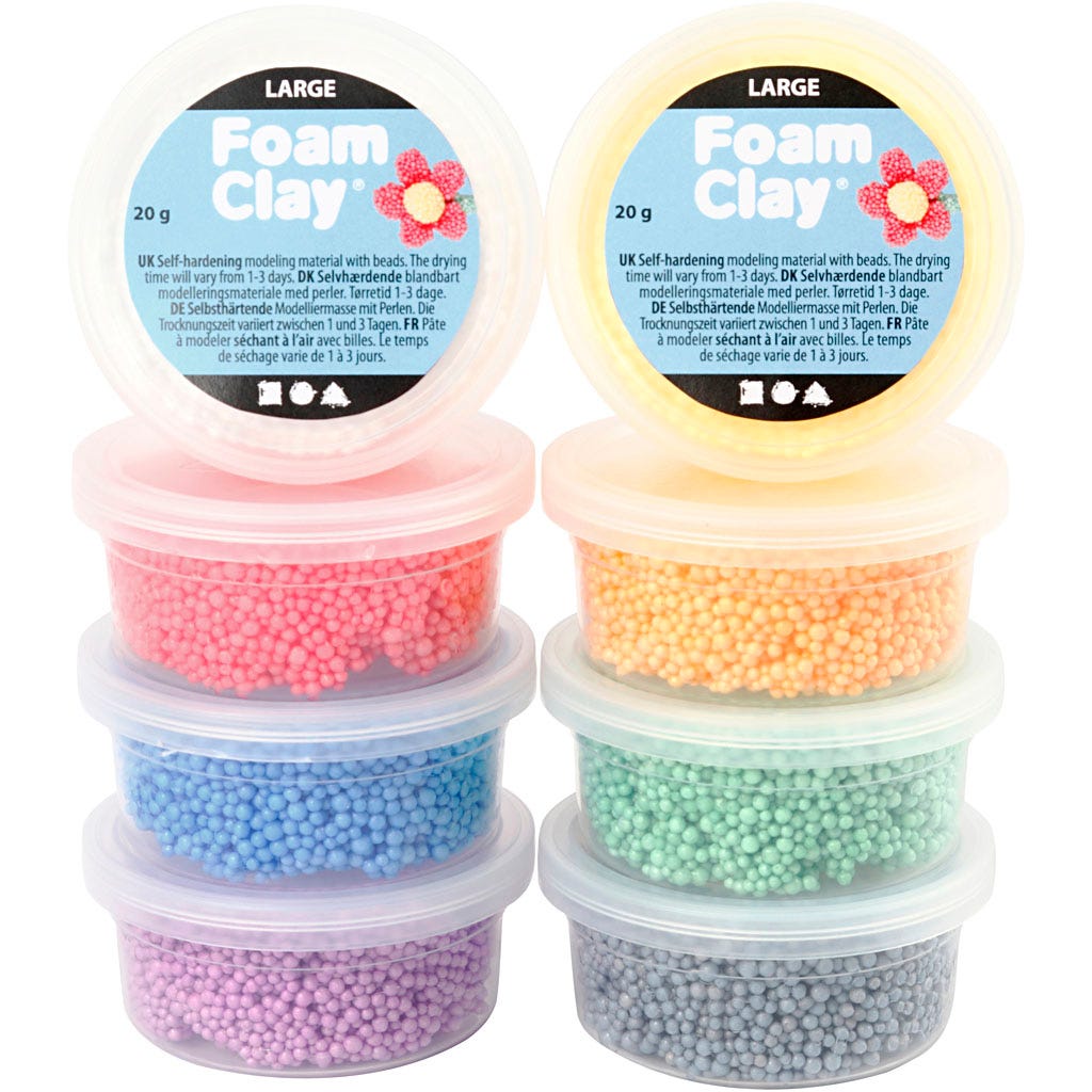 Foam Clay Large, colori asst., 8x20 g/ 1 conf. [HOB-780950]