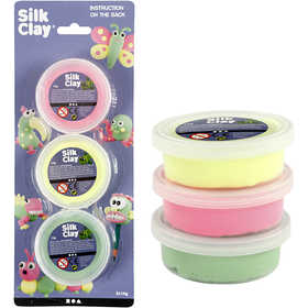 Silk Clay®, verde chiaro, neon pink, giallo neon, 3x14 g/ 1 conf. [HOB-78148]