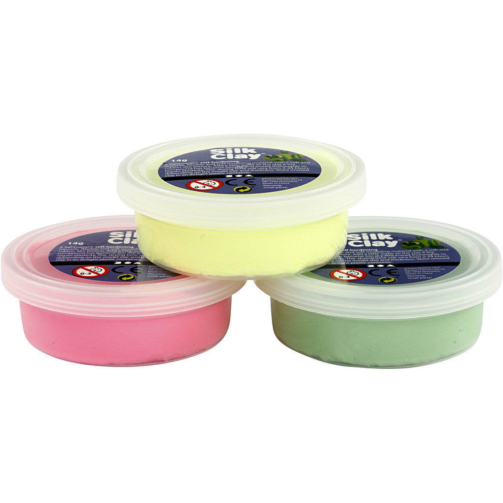 Silk Clay®, verde chiaro, neon pink, giallo neon, 3x14 g/ 1 conf. [HOB-78148]