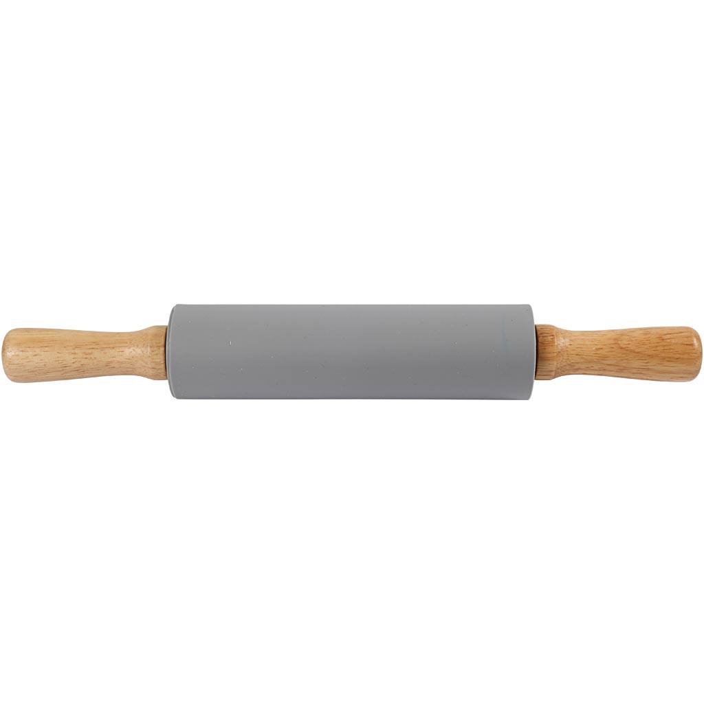 Mattarello, L: 38 cm, diam 5,5 cm, grigio, 1 pz [HOB-78290]