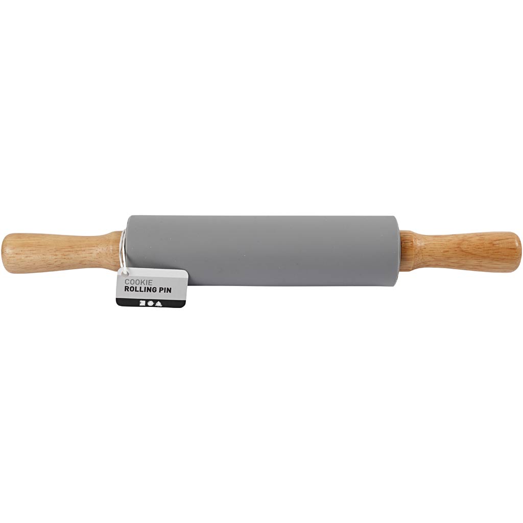 Mattarello, L: 38 cm, diam 5,5 cm, grigio, 1 pz [HOB-78290]