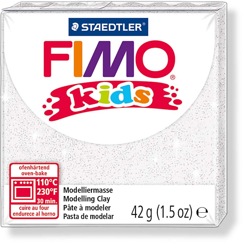 FIMO® per Bimbi, glitter, bianco, 42 g/ 1 conf. [HOB-78534]